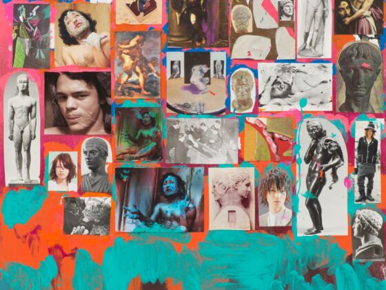 Kunstcollage, die Liebe, Sexualität und Intimität durch verschiedene Darstellungen und Stile thematisiert.