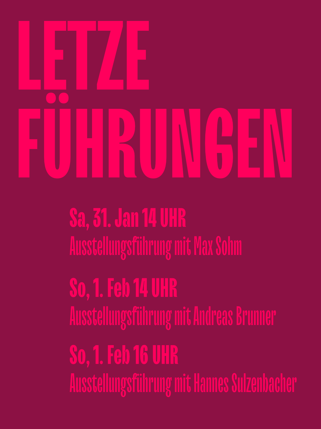 Alt-Text: Ankündigung der letzten Führungen zur Geschichte mit Terminen und Referenten.