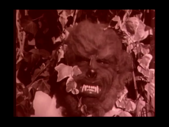 Hans Scheugl in einem gruseligen Kostüm, umgeben von Pflanzen, mit bedrohlichem Ausdruck.