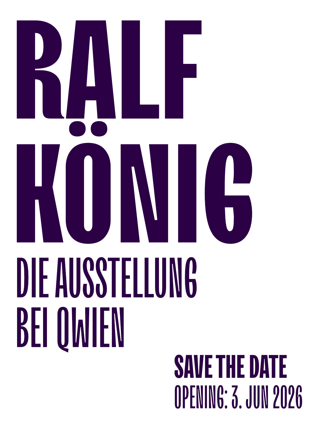 Plakat für Ralf König Ausstellung bei Qwien, Eröffnung am 3. Juni 2026.