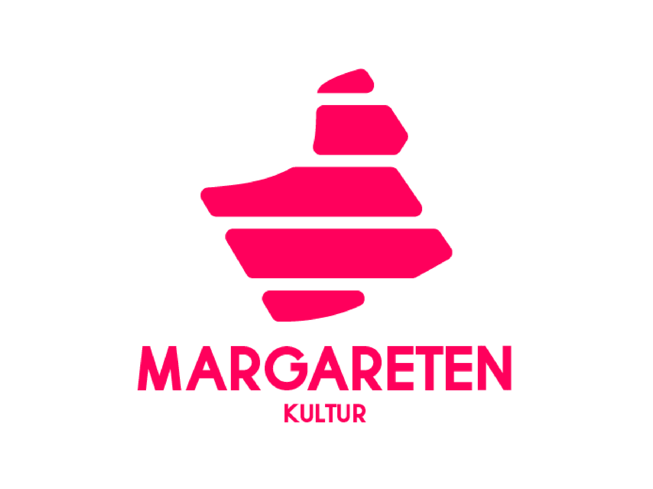 Logo of Margareten Kultur featuring a stylized pink shape and bold text.