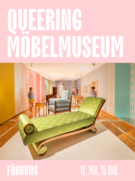 Führung im Möbelmuseum Wien: Queering-Event mit bunten Möbelstücken und interessanter Raumgestaltung.
