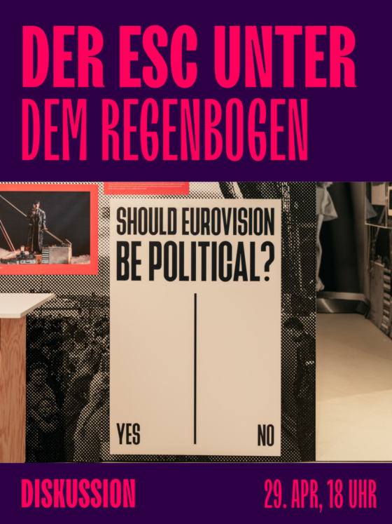 Diskussion über politische Themen beim Eurovision Song Contest 2026, mit queerer Perspektive.