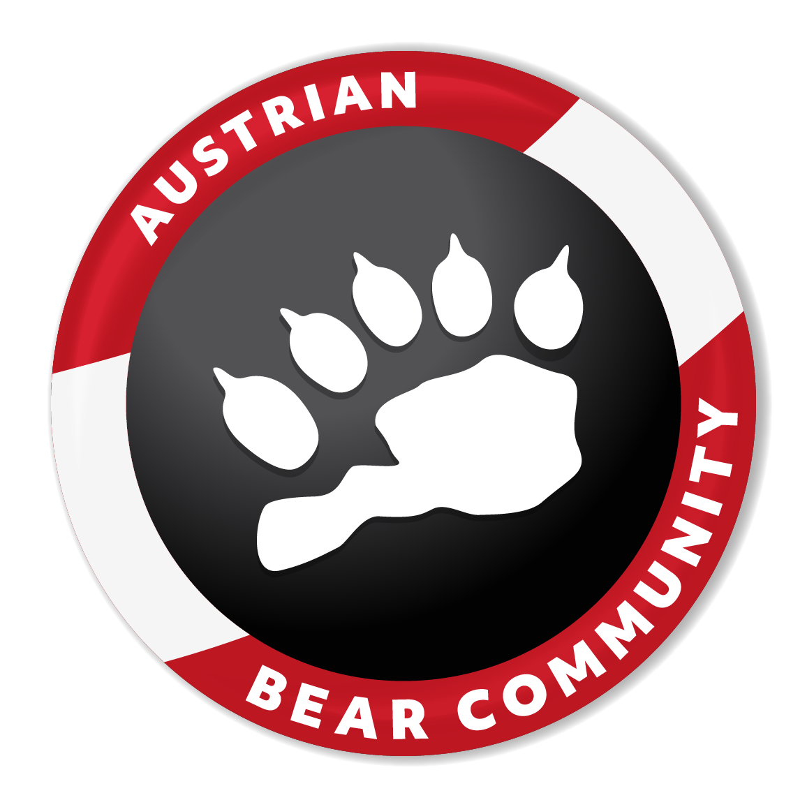 Logo of the Austrian Bear Community featuring a bear paw print and circular design.