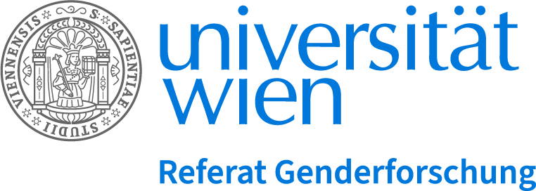 Logo der Universität Wien, Referat Genderforschung, mit Fokus auf queere Zeitgeschichte.