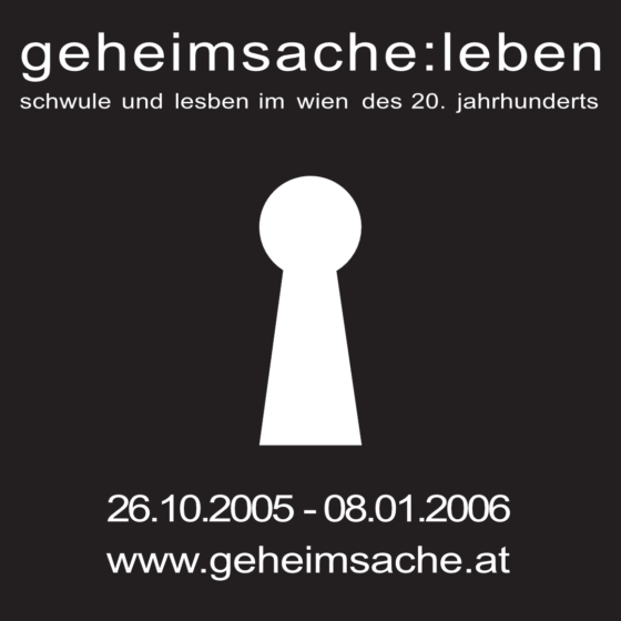 Logo der Ausstellung "geheimsache:leben" über schwule und lesbische Geschichte in Wien.